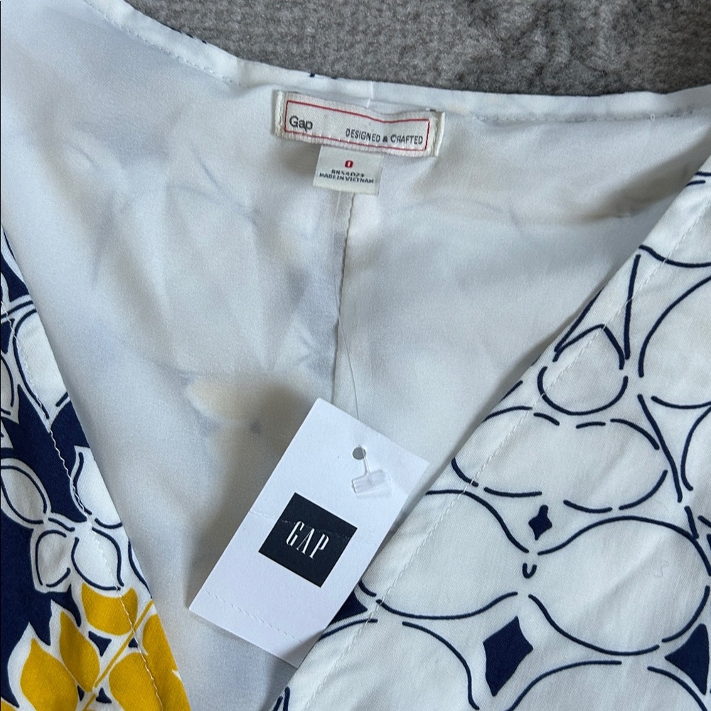GAP Yellow and Blue Floral Lined Maxi Dress RN 54023 - Picture 4 of 12
